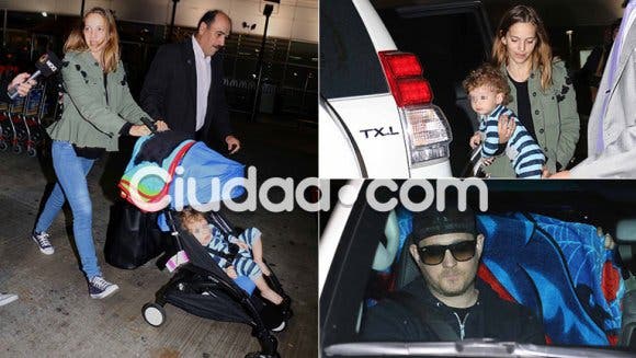 Luisana Lopilato y Michael Bublé junto a sus dos hijos, llegaron a la Argentina