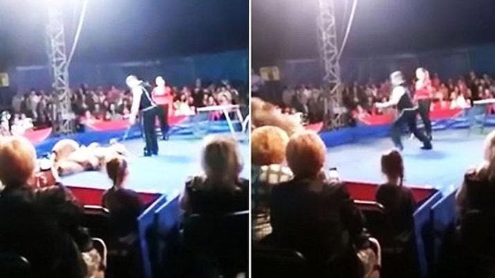 Oso ataca al público durante una función de circo en Rusia