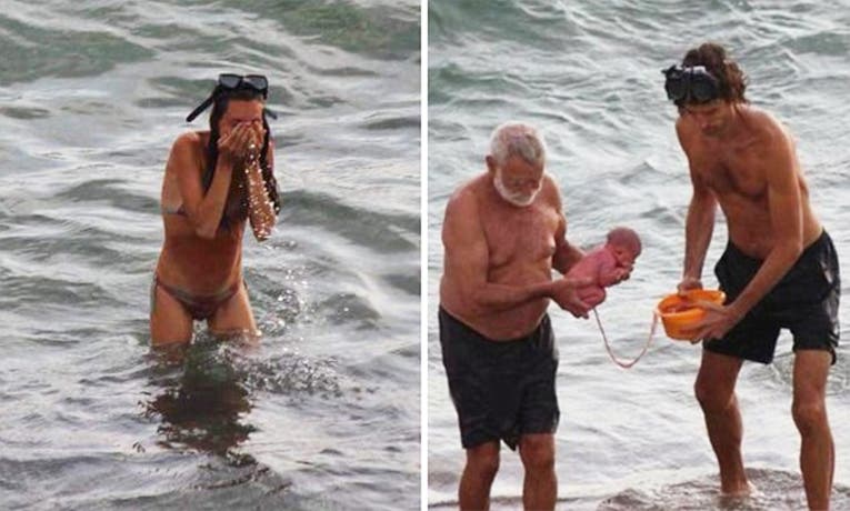 Turista tuvo a su hijo en el mar Turista tuvo a su hijo en el mar