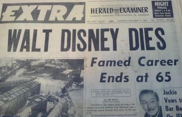 Los mitos detrás de la muerte de Walt Disney, 52 años después Los mitos detrás de la muerte de Walt Disney, 52 años después