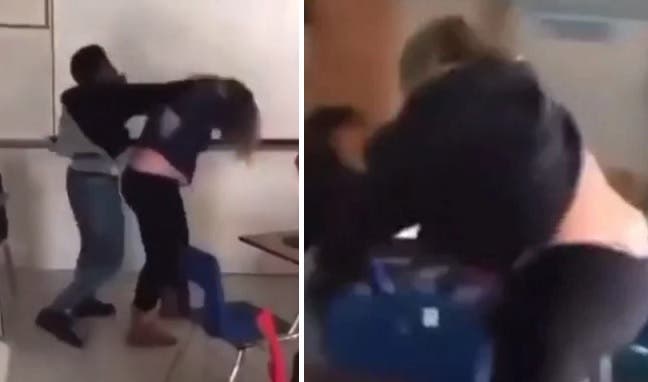 Profesora y alumno se agarraron a piñas en el medio del aula 