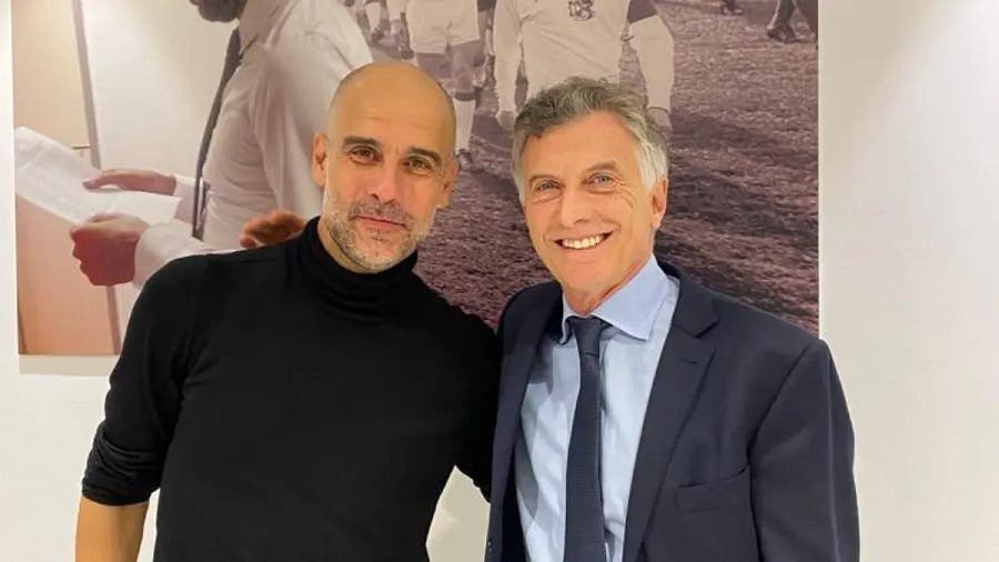 Macri se tomó una foto con Guardiola tras la victoria del Manchester