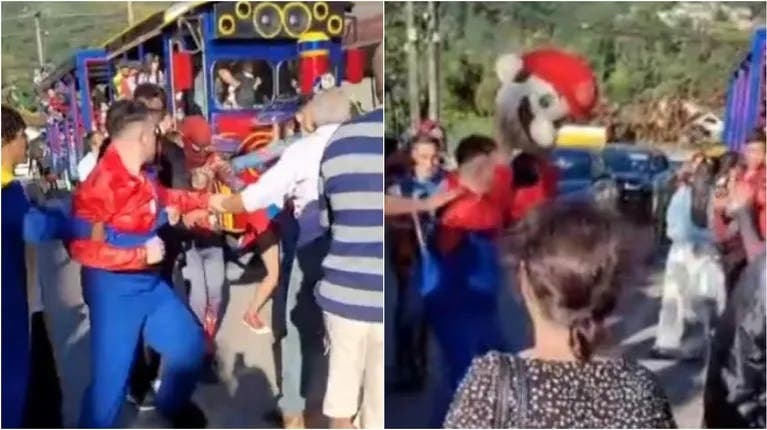 Insólito: los superhéroes de un “tren de la alegría” se agarraron a  trompadas delante de los más chiquitos | Contexto Tucuman